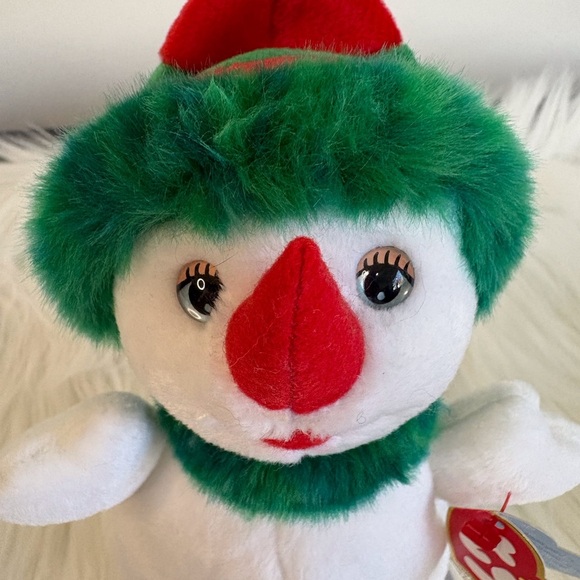 Ty Festive Snowgirl Plush - White, Green, and Red - Picture 7 of 7